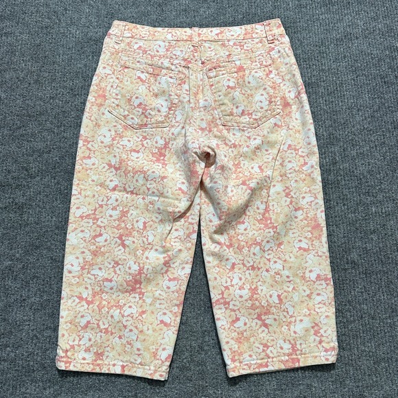 Gloria Vanderbilt Womens Capri Jeans Size 6 Pink Floral Denim Stretch Mid Rise - Picture 8 of 9